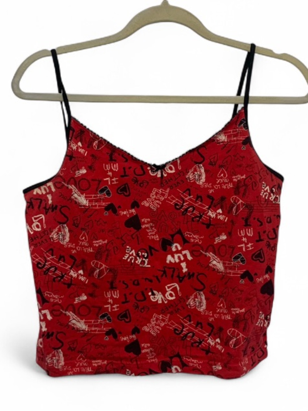 Y2K Old Navy Red Doodle Graphics Cami Tank Top